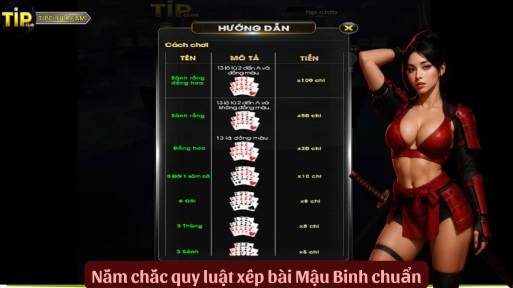 Nắm chắc quy luật xếp bài Mậu Binh chuẩn