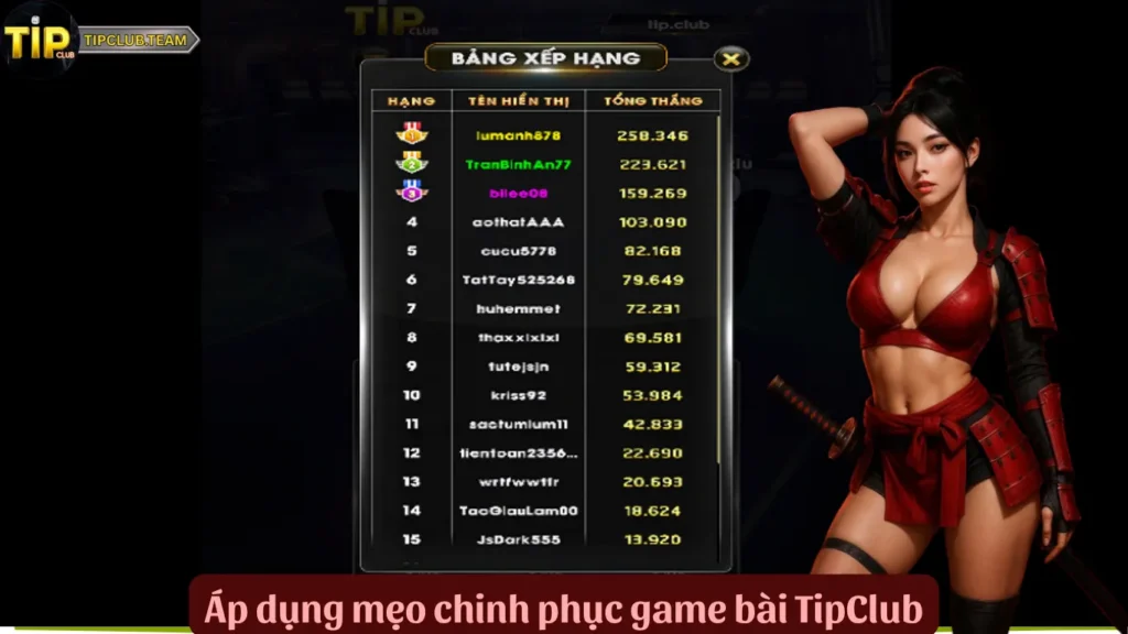 Game Bài TipClub – Trải Nghiệm Đỉnh Cao, Thắng Lớn Mỗi Ngày 4 Áp dụng mẹo chinh phục game bài TipClub