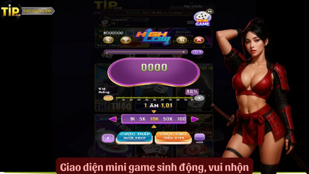 Giao diện mini game sinh động, vui nhộn